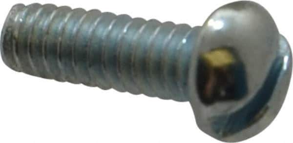 Value Collection - #3-48 UNC, 5/16" Length Under Head Slotted Drive Machine Screw - Round Head, Grade J82 Steel, Zinc-Plated Finish, Without Washer - Apex Tool & Supply