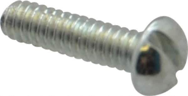 Value Collection - #3-48 UNC, 3/8" Length Under Head Slotted Drive Machine Screw - Round Head, Grade J82 Steel, Zinc-Plated Finish, Without Washer - Apex Tool & Supply