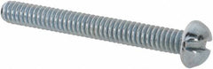 Value Collection - #3-48 UNC, 7/8" Length Under Head Slotted Drive Machine Screw - Round Head, Alloy Steel, Zinc-Plated Finish, Without Washer - Apex Tool & Supply
