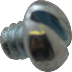 Value Collection - #4-40 UNC, 1/8" Length Under Head Slotted Drive Machine Screw - Round Head, Alloy Steel, Zinc-Plated Finish, Without Washer - Apex Tool & Supply
