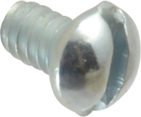 Value Collection - #4-40 UNC, 3/16" Length Under Head Slotted Drive Machine Screw - Round Head, Alloy Steel, Zinc-Plated Finish, Without Washer - Apex Tool & Supply