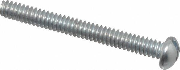 Value Collection - #4-40 UNC, 1" Length Under Head Slotted Drive Machine Screw - Round Head, Grade J82 Steel, Zinc-Plated Finish, Without Washer - Apex Tool & Supply