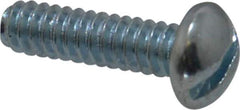 Value Collection - #6-32 UNC, 1/2" Length Under Head Slotted Drive Machine Screw - Round Head, Grade J82 Steel, Zinc-Plated Finish, Without Washer - Apex Tool & Supply