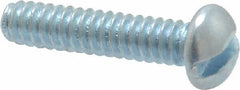 Value Collection - #6-32 UNC, 5/8" Length Under Head Slotted Drive Machine Screw - Round Head, Grade J82 Steel, Zinc-Plated Finish, Without Washer - Apex Tool & Supply