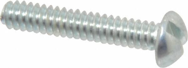 Value Collection - #6-32 UNC, 3/4" Length Under Head Slotted Drive Machine Screw - Round Head, Grade J82 Steel, Zinc-Plated Finish, Without Washer - Apex Tool & Supply