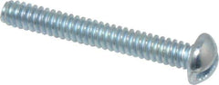 Value Collection - #6-32 UNC, 1" Length Under Head Slotted Drive Machine Screw - Round Head, Grade J82 Steel, Zinc-Plated Finish, Without Washer - Apex Tool & Supply