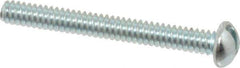 Value Collection - #6-32 UNC, 1-1/4" Length Under Head Slotted Drive Machine Screw - Round Head, Alloy Steel, Zinc-Plated Finish, Without Washer - Apex Tool & Supply