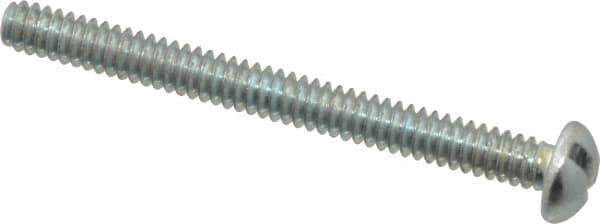 Value Collection - #6-32 UNC, 1-1/2" Length Under Head Slotted Drive Machine Screw - Round Head, Alloy Steel, Zinc-Plated Finish, Without Washer - Apex Tool & Supply