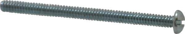 Value Collection - #6-32 UNC, 2" Length Under Head Slotted Drive Machine Screw - Round Head, Alloy Steel, Zinc-Plated Finish, Without Washer - Apex Tool & Supply