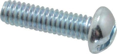 Value Collection - #8-32 UNC, 5/8" Length Under Head Slotted Drive Machine Screw - Round Head, Alloy Steel, Zinc-Plated Finish, Without Washer - Apex Tool & Supply