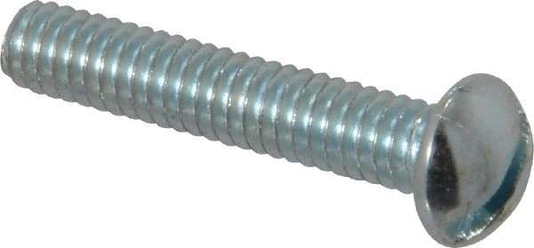 Value Collection - #8-32 UNC, 7/8" Length Under Head Slotted Drive Machine Screw - Round Head, Alloy Steel, Zinc-Plated Finish, Without Washer - Apex Tool & Supply