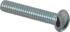 Value Collection - #8-32 UNC, 7/8" Length Under Head Slotted Drive Machine Screw - Round Head, Alloy Steel, Zinc-Plated Finish, Without Washer - Apex Tool & Supply