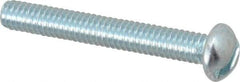 Value Collection - #8-32 UNC, 1-1/4" Length Under Head Slotted Drive Machine Screw - Round Head, Alloy Steel, Zinc-Plated Finish, Without Washer - Apex Tool & Supply