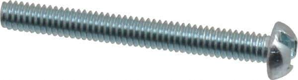Value Collection - #8-32 UNC, 1-1/2" Length Under Head Slotted Drive Machine Screw - Round Head, Alloy Steel, Zinc-Plated Finish, Without Washer - Apex Tool & Supply