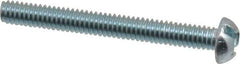 Value Collection - #8-32 UNC, 1-1/2" Length Under Head Slotted Drive Machine Screw - Round Head, Alloy Steel, Zinc-Plated Finish, Without Washer - Apex Tool & Supply