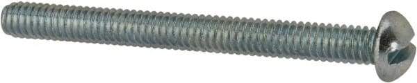 Value Collection - #8-32 UNC, 1-3/4" Length Under Head Slotted Drive Machine Screw - Round Head, Alloy Steel, Zinc-Plated Finish, Without Washer - Apex Tool & Supply