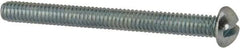 Value Collection - #8-32 UNC, 1-3/4" Length Under Head Slotted Drive Machine Screw - Round Head, Alloy Steel, Zinc-Plated Finish, Without Washer - Apex Tool & Supply