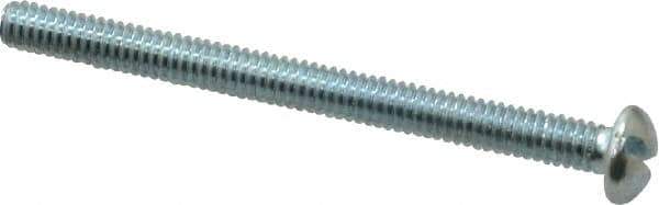 Value Collection - #8-32 UNC, 2" Length Under Head Slotted Drive Machine Screw - Round Head, Alloy Steel, Zinc-Plated Finish, Without Washer - Apex Tool & Supply