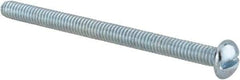 Value Collection - #8-32 UNC, 2-1/4" Length Under Head Slotted Drive Machine Screw - Round Head, Alloy Steel, Zinc-Plated Finish, Without Washer - Apex Tool & Supply