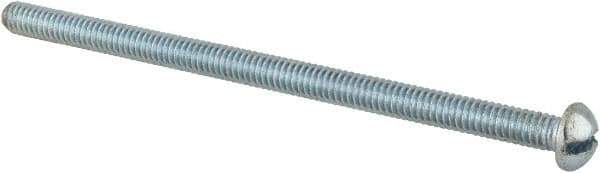 Value Collection - #8-32 UNC, 3" Length Under Head Slotted Drive Machine Screw - Round Head, Alloy Steel, Zinc-Plated Finish, Without Washer - Apex Tool & Supply