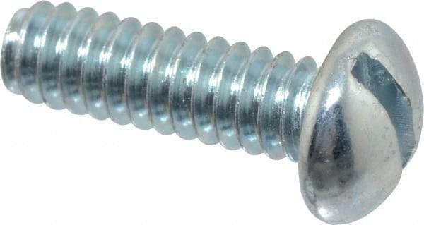 Value Collection - #10-24 UNC, 5/8" Length Under Head Slotted Drive Machine Screw - Round Head, Alloy Steel, Zinc-Plated Finish, Without Washer - Apex Tool & Supply