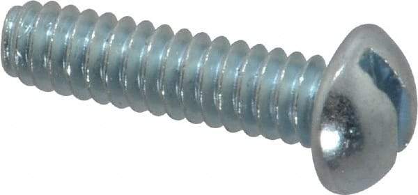 Value Collection - #10-24 UNC, 3/4" Length Under Head Slotted Drive Machine Screw - Round Head, Alloy Steel, Zinc-Plated Finish, Without Washer - Apex Tool & Supply