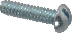 Value Collection - #10-24 UNC, 3/4" Length Under Head Slotted Drive Machine Screw - Round Head, Alloy Steel, Zinc-Plated Finish, Without Washer - Apex Tool & Supply