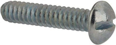 Value Collection - #10-24 UNC, 7/8" Length Under Head Slotted Drive Machine Screw - Round Head, Alloy Steel, Zinc-Plated Finish, Without Washer - Apex Tool & Supply