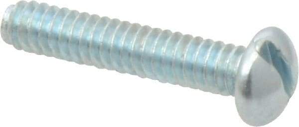 Value Collection - #10-24 UNC, 1" Length Under Head Slotted Drive Machine Screw - Round Head, Alloy Steel, Zinc-Plated Finish, Without Washer - Apex Tool & Supply