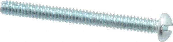Value Collection - #10-24 UNC, 2" Length Under Head Slotted Drive Machine Screw - Round Head, Alloy Steel, Zinc-Plated Finish, Without Washer - Apex Tool & Supply