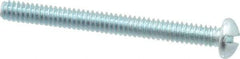 Value Collection - #10-24 UNC, 2" Length Under Head Slotted Drive Machine Screw - Round Head, Alloy Steel, Zinc-Plated Finish, Without Washer - Apex Tool & Supply