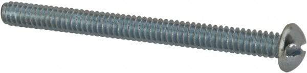 Value Collection - #10-24 UNC, 2-1/4" Length Under Head Slotted Drive Machine Screw - Round Head, Alloy Steel, Zinc-Plated Finish, Without Washer - Apex Tool & Supply