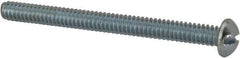Value Collection - #10-24 UNC, 2-1/4" Length Under Head Slotted Drive Machine Screw - Round Head, Alloy Steel, Zinc-Plated Finish, Without Washer - Apex Tool & Supply