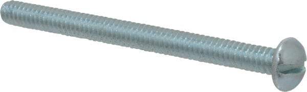 Value Collection - #10-24 UNC, 2-1/2" Length Under Head Slotted Drive Machine Screw - Round Head, Alloy Steel, Zinc-Plated Finish, Without Washer - Apex Tool & Supply