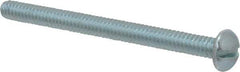 Value Collection - #10-24 UNC, 2-1/2" Length Under Head Slotted Drive Machine Screw - Round Head, Alloy Steel, Zinc-Plated Finish, Without Washer - Apex Tool & Supply