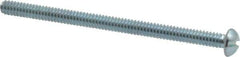 Value Collection - #10-24 UNC, 3" Length Under Head Slotted Drive Machine Screw - Round Head, Alloy Steel, Zinc-Plated Finish, Without Washer - Apex Tool & Supply