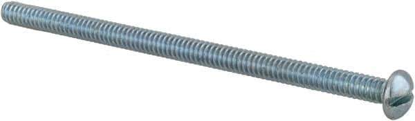Value Collection - #10-24 UNC, 3-1/2" Length Under Head Slotted Drive Machine Screw - Round Head, Alloy Steel, Zinc-Plated Finish, Without Washer - Apex Tool & Supply