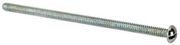 Value Collection - #10-24 UNC, 4" Length Under Head Slotted Drive Machine Screw - Round Head, Alloy Steel, Zinc-Plated Finish, Without Washer - Apex Tool & Supply