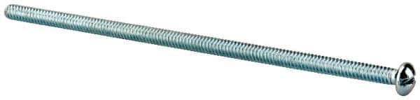 Value Collection - #10-24 UNC, 5" Length Under Head Slotted Drive Machine Screw - Round Head, Alloy Steel, Zinc-Plated Finish, Without Washer - Apex Tool & Supply
