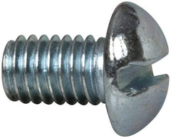 Value Collection - #10-32 UNF, 5/16" Length Under Head Slotted Drive Machine Screw - Round Head, Alloy Steel, Zinc-Plated Finish, Without Washer - Apex Tool & Supply