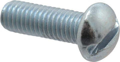Value Collection - #10-32 UNF, 5/8" Length Under Head Slotted Drive Machine Screw - Round Head, Alloy Steel, Zinc-Plated Finish, Without Washer - Apex Tool & Supply