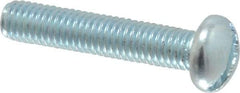 Value Collection - #10-32 UNF, 1" Length Under Head Slotted Drive Machine Screw - Round Head, Alloy Steel, Zinc-Plated Finish, Without Washer - Apex Tool & Supply