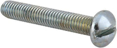 Value Collection - #10-32 UNF, 1-1/4" Length Under Head Slotted Drive Machine Screw - Round Head, Alloy Steel, Zinc-Plated Finish, Without Washer - Apex Tool & Supply