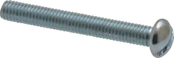 Value Collection - #10-32 UNF, 1-1/2" Length Under Head Slotted Drive Machine Screw - Round Head, Alloy Steel, Zinc-Plated Finish, Without Washer - Apex Tool & Supply