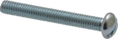Value Collection - #10-32 UNF, 1-1/2" Length Under Head Slotted Drive Machine Screw - Round Head, Alloy Steel, Zinc-Plated Finish, Without Washer - Apex Tool & Supply