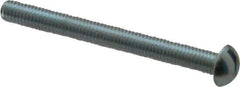 Value Collection - #10-32 UNF, 2" Length Under Head Slotted Drive Machine Screw - Round Head, Alloy Steel, Zinc-Plated Finish, Without Washer - Apex Tool & Supply