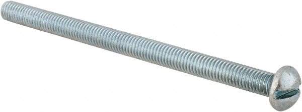 Value Collection - #10-32 UNF, 3" Length Under Head Slotted Drive Machine Screw - Round Head, Alloy Steel, Zinc-Plated Finish, Without Washer - Apex Tool & Supply