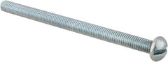 Value Collection - #10-32 UNF, 3" Length Under Head Slotted Drive Machine Screw - Round Head, Alloy Steel, Zinc-Plated Finish, Without Washer - Apex Tool & Supply