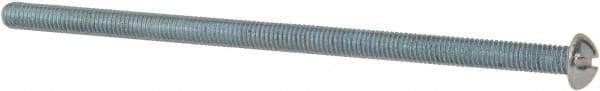 Value Collection - #10-32 UNF, 4" Length Under Head Slotted Drive Machine Screw - Round Head, Alloy Steel, Zinc-Plated Finish, Without Washer - Apex Tool & Supply