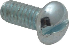 Value Collection - #12-24 UNC, 1/2" Length Under Head Slotted Drive Machine Screw - Round Head, Alloy Steel, Zinc-Plated Finish, Without Washer - Apex Tool & Supply